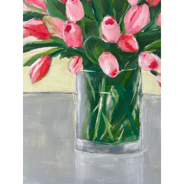 Textile "Forever Spring" Original Floral Still Life Acrylic Painting by Linda McDonough For Sale - Image 7 of 12