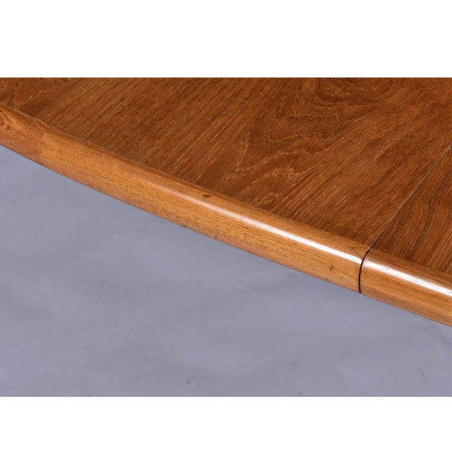 Expanding Danish Teak Oval Trestle Leg Dining Table by Rasmus For Sale - Image 10 of 17