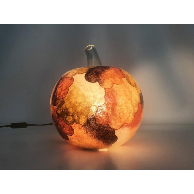 Apple-Shaped Blown Glass Table Lamp, 1970s, in Flawless conditions. Designed 1970 to 1979 European Plug (up to 250V).The...