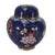 This charming mid-century Chinese cloisonné ginger jar is crafted in vibrant cobalt enamel and finished with brass...