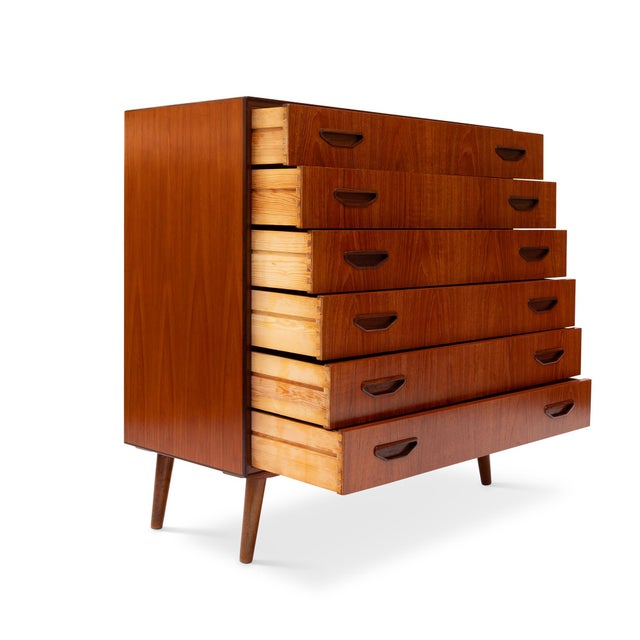 1960s Vintage Danish Mid-Century Six Drawer Teak Dresser For Sale - Image 5 of 8
