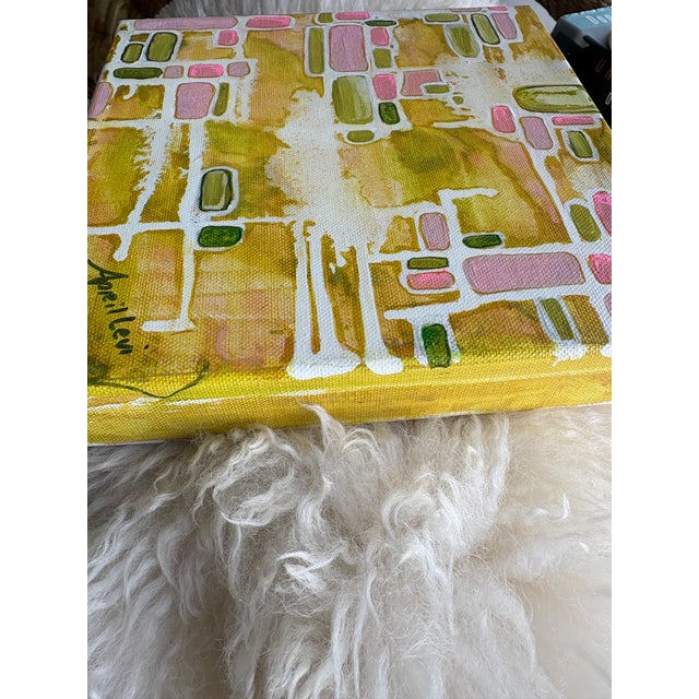 Mid-Century Modern Midcentury Abstract Painting on Stretched Canvas For Sale - Image 3 of 5