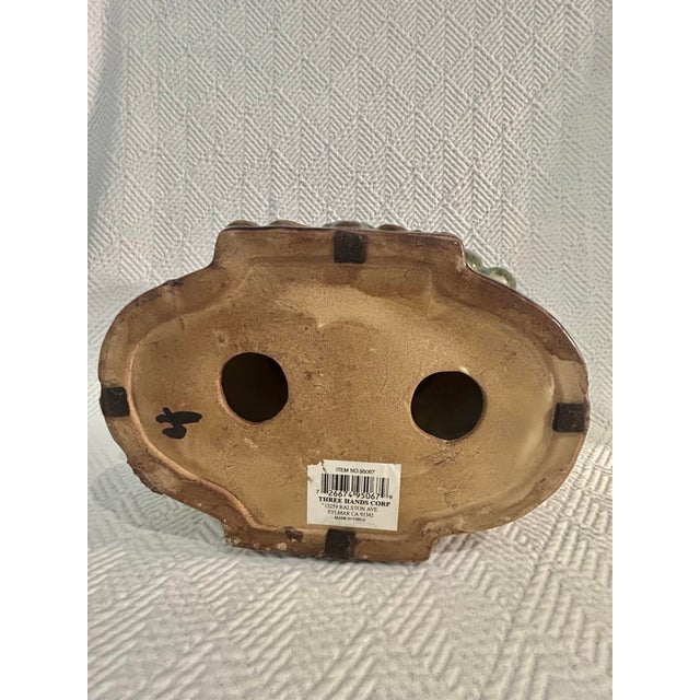 Late 20th Century Majolica Style Bunny Rabbit Compote From Three Hands Corp For Sale - Image 12 of 12