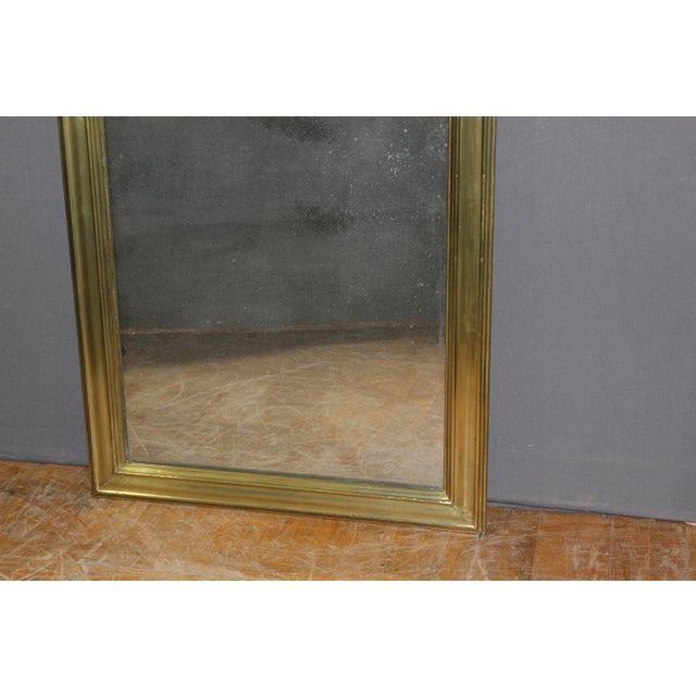 Brass and Mercury Bistro Mirror, 19th Century For Sale - Image 3 of 14