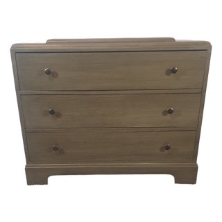 Mid 20th Century Solid Wood 3-Drawer Dresser in Warm Neutral Finish, Classic Transitional Style For Sale