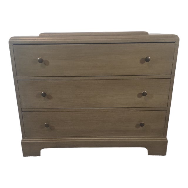 Mid 20th Century Solid Wood 3-Drawer Dresser in Warm Neutral Finish, Classic Transitional Style For Sale