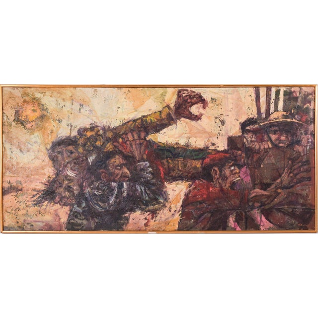 Alvaro, Battle Scene, 1960s, Oil on Canvas, Framed For Sale - Image 3 of 16