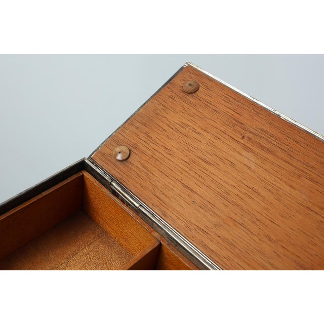 Jugendstil Silver-Plated Box with Engraved Lid by Carl Deffner, Germany, 1910s For Sale - Image 10 of 11