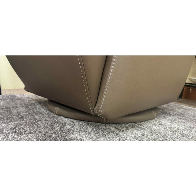 W. Schillig Leather Nikki Swivel Lounge Chairs, a Pair For Sale - Image 16 of 17