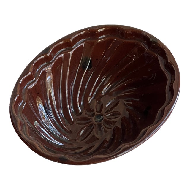Brown Pottery Pudding Mould For Sale