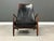 A mid century modern early seal easy lounge chair designed by Kofod Larsen for OPE. Original distressed black leather....