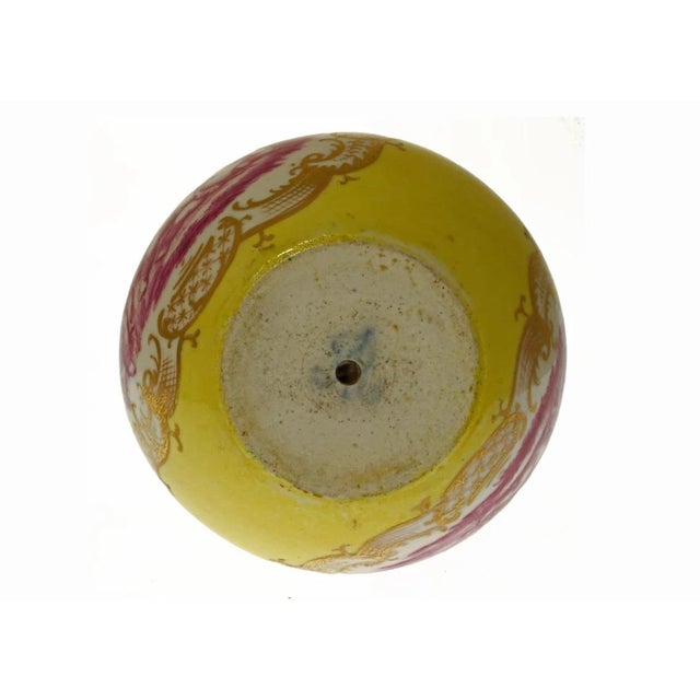 Rococo Yellow Double Gourd Candlestick Vases Dresden Helena Wolfsohn Bronze Mounted Porcelain Rococo Style - A Pair For Sale - Image 3 of 7