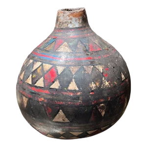 Folk Art Hand Painted XL Colorful Gourd