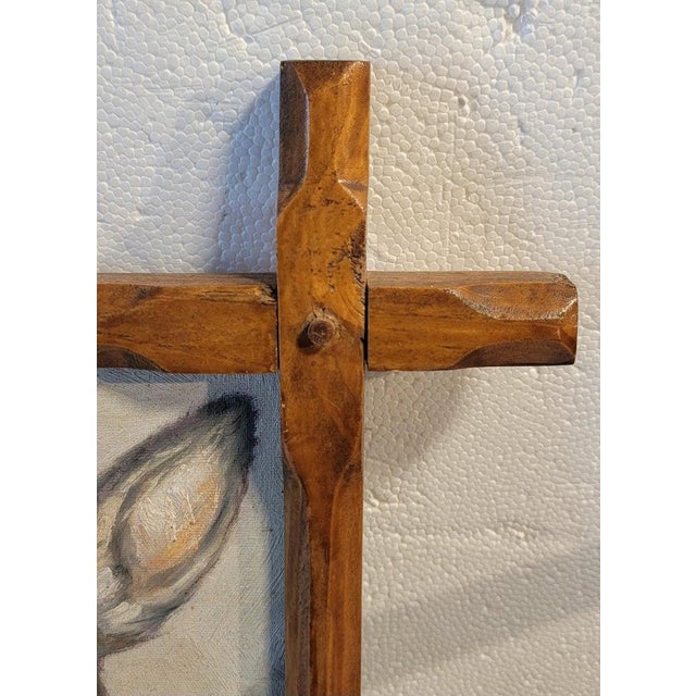 Folk Art 1930s Early Chihuahua Oil Painting W/ Frame For Sale - Image 3 of 5