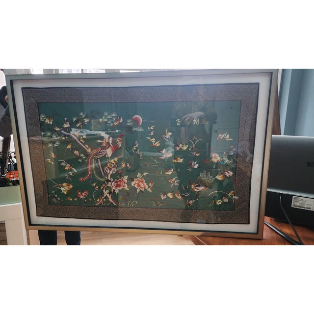 1990s Framed Chinese Tapestry For Sale - Image 13 of 13