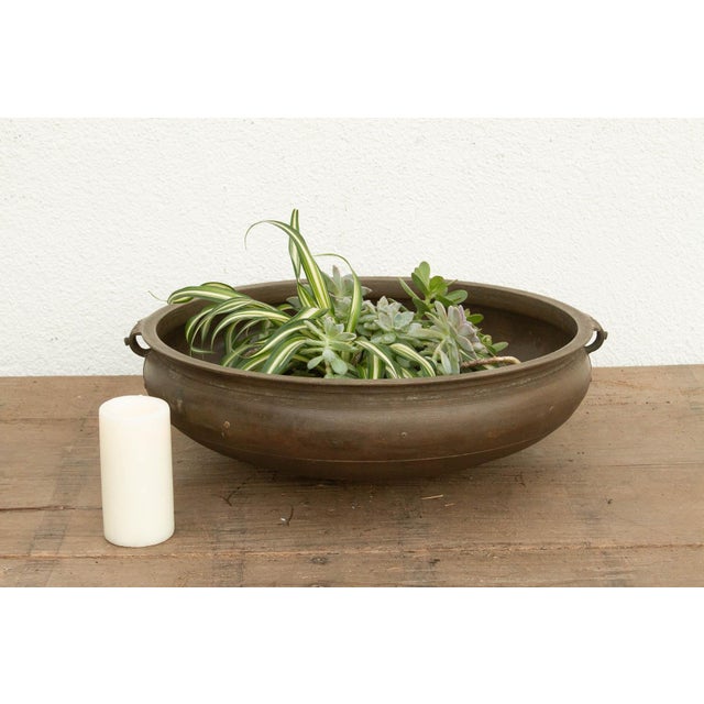 Metal Handcast Indian Bronze Temple Urli For Sale - Image 7 of 7