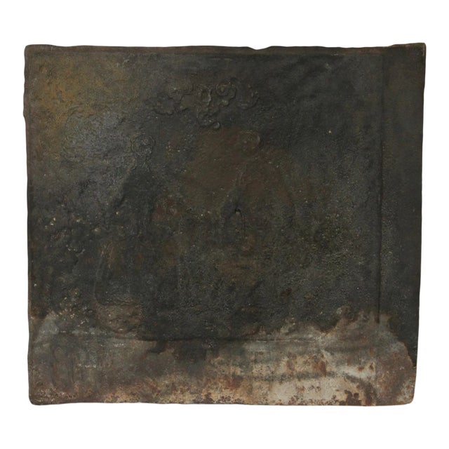 Vintage Cast Iron Fireback For Sale