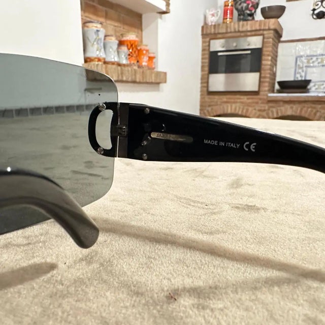 1990s Vintage Oversized Mask Sunglasses by Salvatore Ferragamo For Sale - Image 10 of 10