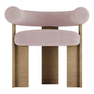Collector Modern Cassette Chair in Bouclé Pink Fabric by Alter Ego For Sale