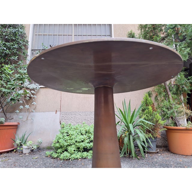 Vintage Model 302 Table with Bronze Leg and Wooden Top by Angelo Mangiarotti for Bernini, 1960s For Sale - Image 13 of 17