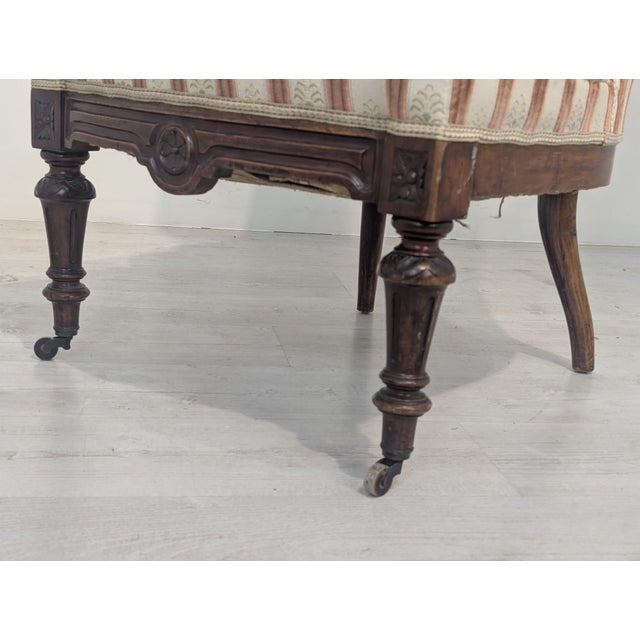 Vintage Chair in Carved Wood on Wheels, 1955 For Sale - Image 14 of 16