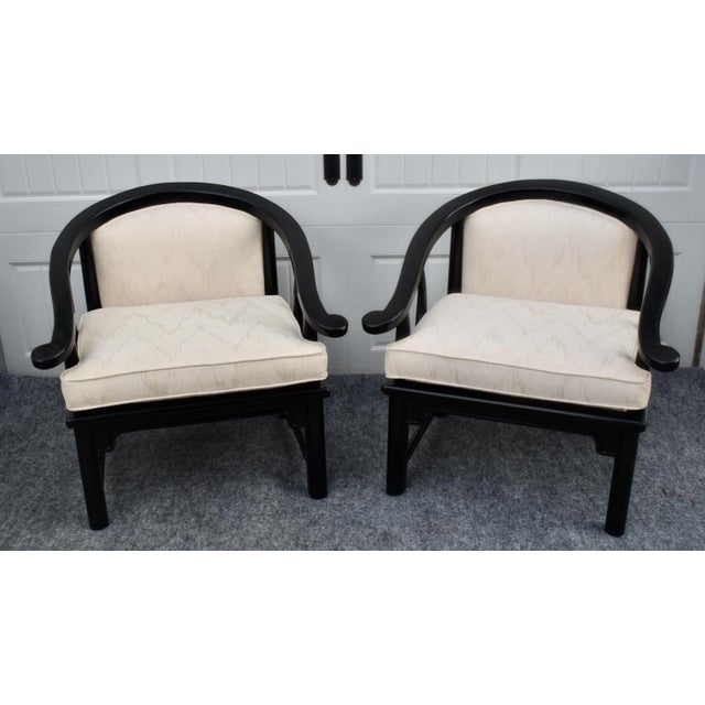 American of Martinsville Armchairs Vintage Horseshoe Ming Lounge Pair MCM For Sale - Image 15 of 15