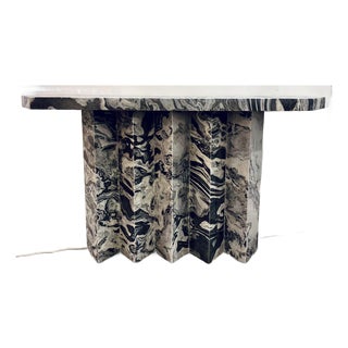 Contemporary Gray and Black Marble Console Table For Sale