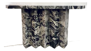 Contemporary Gray and Black Marble Console Table