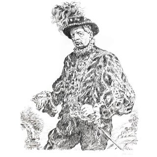 Self Portrait - Original Lithograph by Giorgio De Chirico - 1954 1954 For Sale