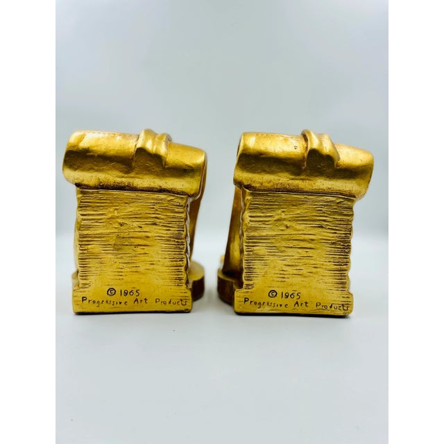 Mid 20th Century Set of 2 1965 Progressive Art Products Musical Motif Bookends For Sale - Image 5 of 12