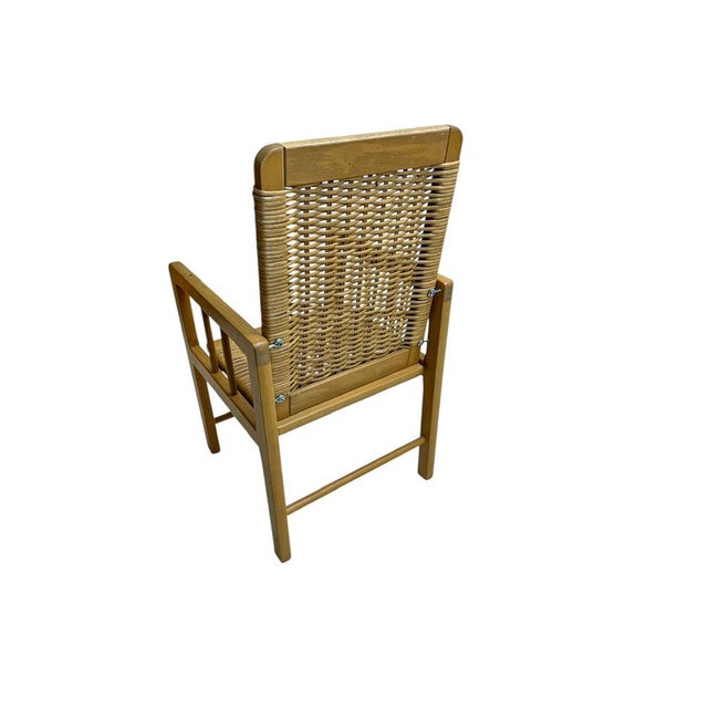 1970s Scandinavian Style Wood and Wicker Children's Chair, 1970s For Sale - Image 5 of 9