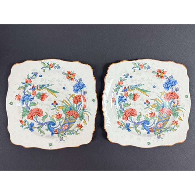 Mid 20th Century Vintage English Crown Ducal Ware Salad / Lunch Plates - Set of 6 For Sale - Image 5 of 10