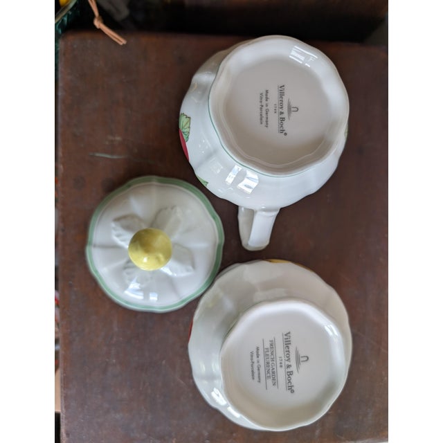 Ceramic Villeroy & Boch French Garden Fleurence ~ Sugar Bowl and Creamer, Made in Germany For Sale - Image 7 of 14