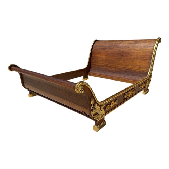 Empire Style Bed in Mahogany For Sale
