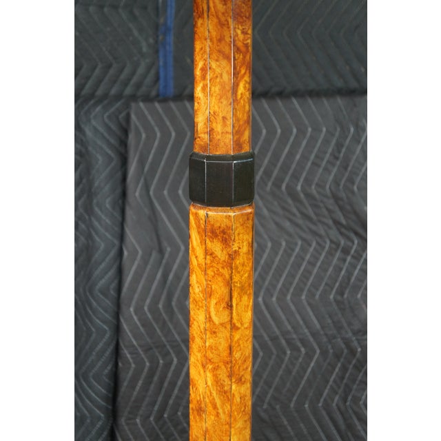 Antique Art Deco Swedish Grace Period Ebonized Burl Wood Floor Lamp 69" For Sale - Image 9 of 17