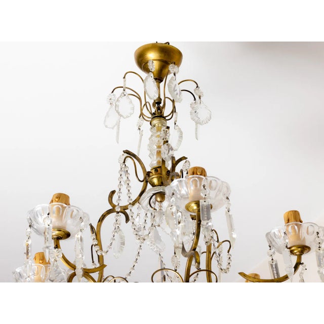 19th Century Louis XV Six Candleholder Crystal Chandelier For Sale - Image 4 of 6