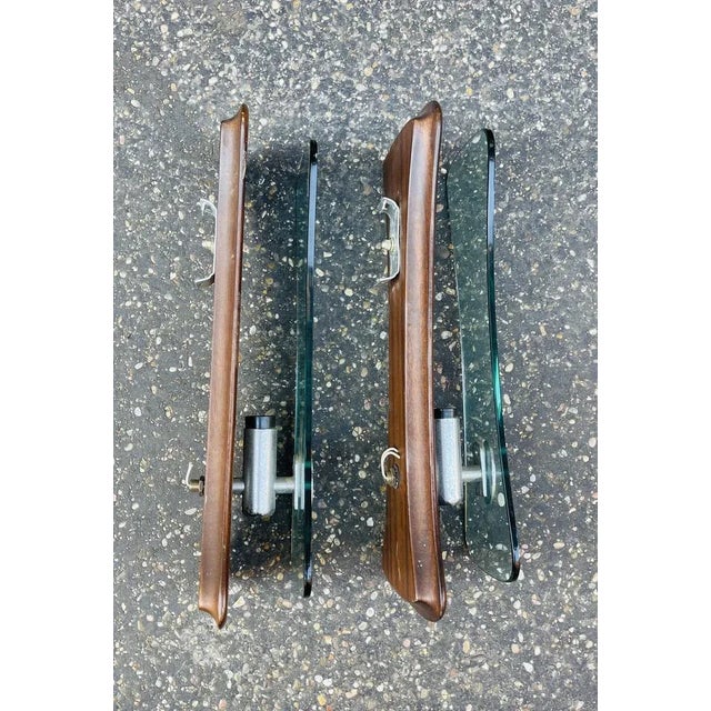Danish Wall Lights in Rosewood and Crystal, Set of 2 For Sale - Image 4 of 10