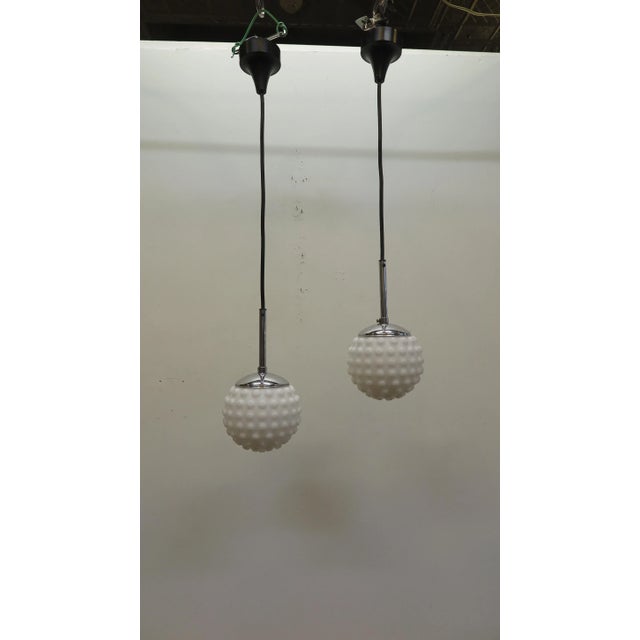Mid-Century Modern 1970s Doria Leuchten Mid-Century Modern Snow Ball Pendant Lights - A Pair For Sale - Image 3 of 7