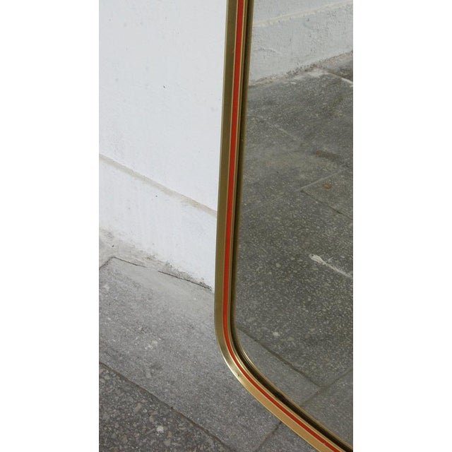 Mid-Century Gold and Red Mirror, 1960s For Sale - Image 5 of 8