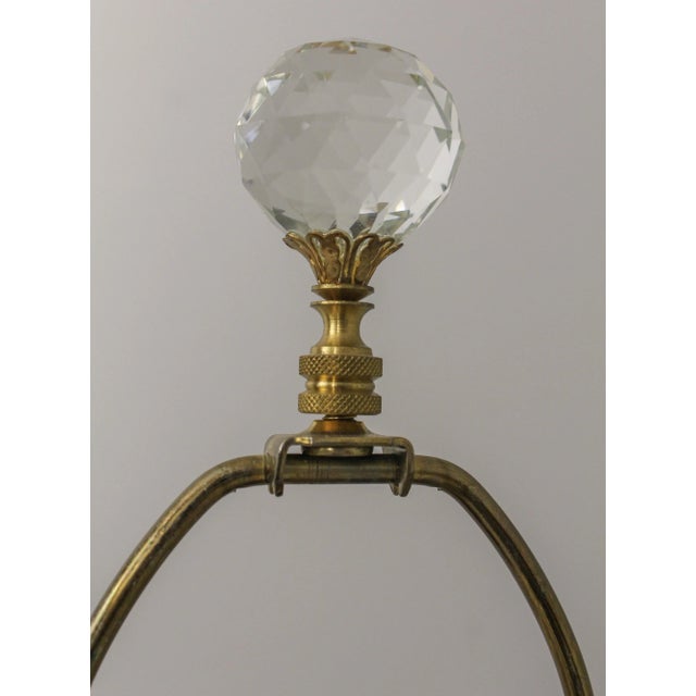 Traditional Pair Crystal & Brass Urn Table Lamps For Sale - Image 3 of 11
