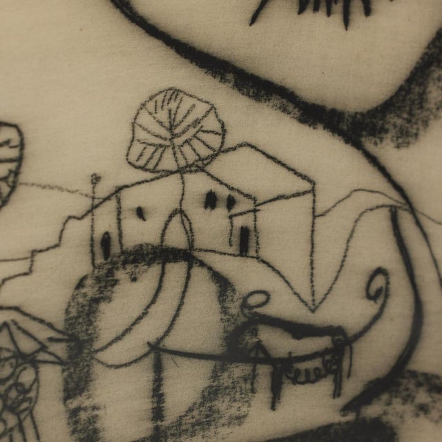 Paper Jordi Samsó, Surrealist Composition, Drawing in Black Charcoal, 1990, Framed For Sale - Image 7 of 15