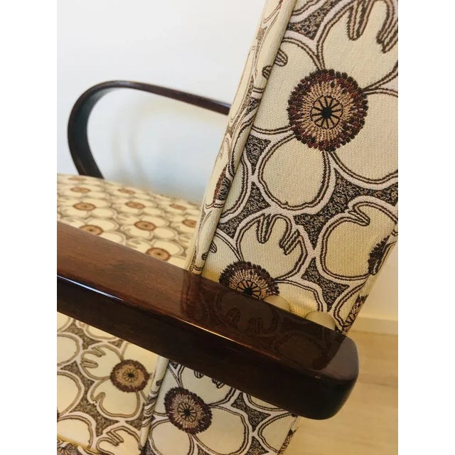 Wood Flower Patterned Armchair by Jaroslav Smidek, 1960s For Sale - Image 7 of 13