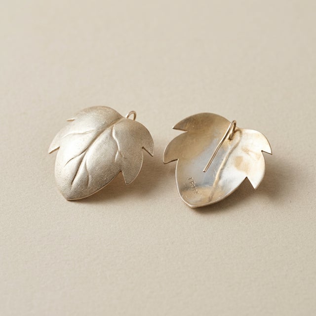 Contemporary Vintage Aspen Leaf Earrings by J Hayes For Sale - Image 3 of 3