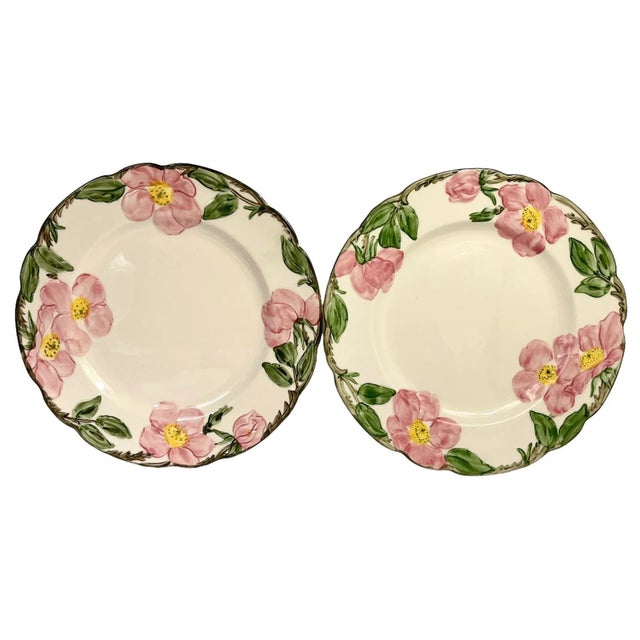 1940s Franciscan Desert Rose Luncheon 9.5" Plates- Set of 2 For Sale - Image 6 of 6