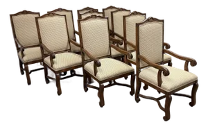 Guy Chaddock Dining Armchairs, Set of Ten