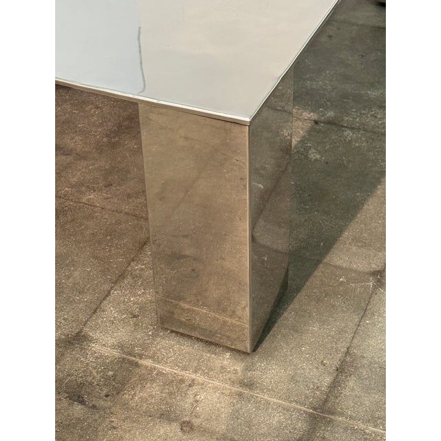 Mid-Century Modern Italian Mid-Century Modern Polished Steel Coffee Table, 1970s For Sale - Image 3 of 7