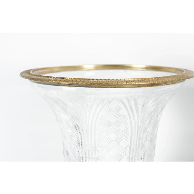 Contemporary Late 19th Century Gilt Bronze / Cut Glass Vases / Centerpieces For Sale - Image 3 of 13