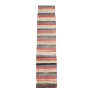 1970s Vintage Handmade Wool Cotton Beige Area Rug For Sale