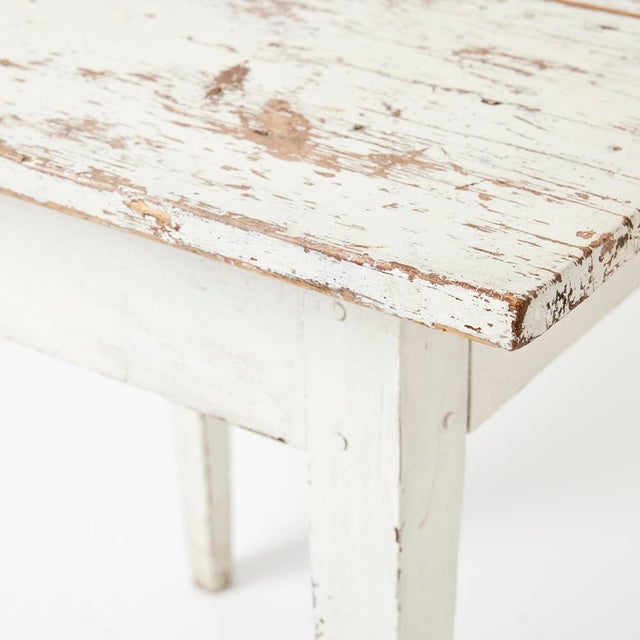 White Vintage Painted Side Table For Sale - Image 8 of 11