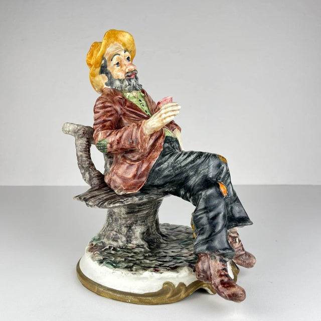 Vintage Original Ceramic Sculpture of Man from Bassano, Italy, 1974 For Sale - Image 12 of 13